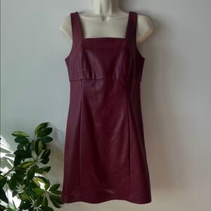 The Drop Womens Hank Vegan Leather Square Neck Mini Dress